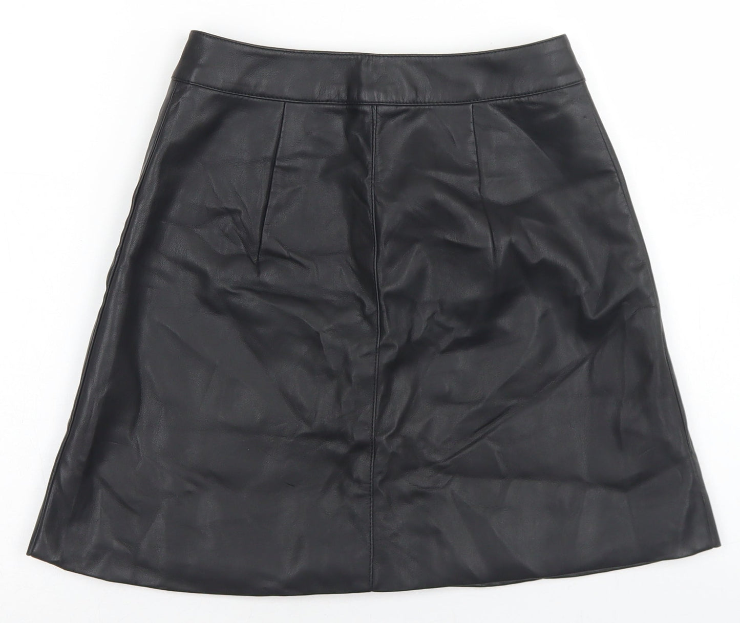Divided Womens Black  Polyester A-Line Skirt Size 4   Snap