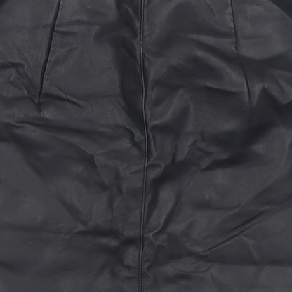 Divided Womens Black  Polyester A-Line Skirt Size 4   Snap