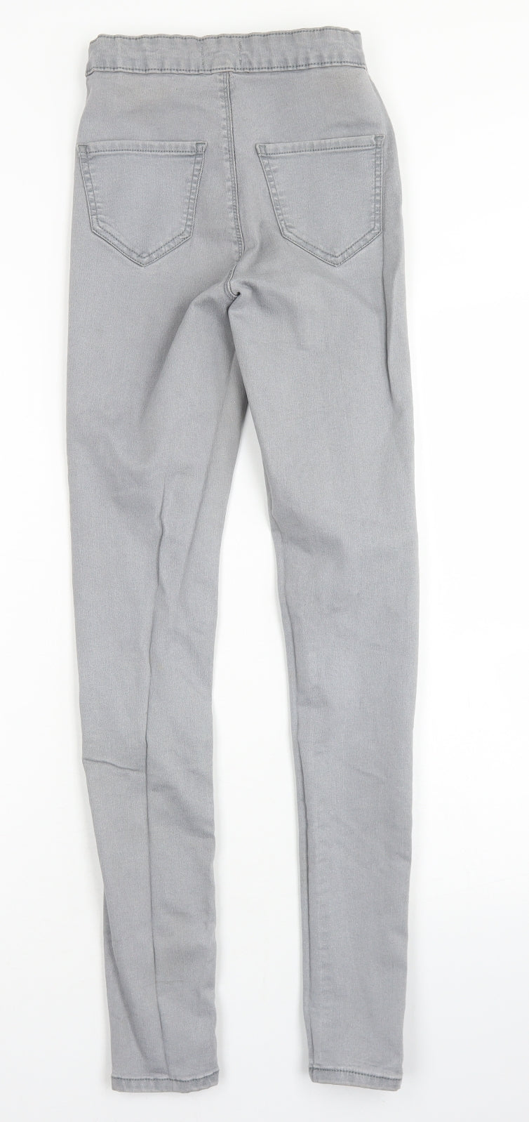 Miss Selfridge Womens Grey  Cotton Skinny Jeans Size 8 L29 in Regular Button