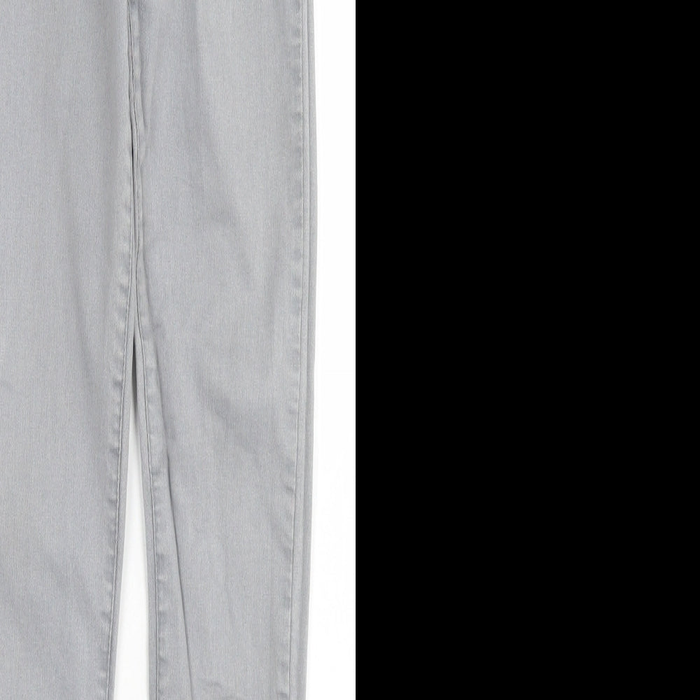 Miss Selfridge Womens Grey  Cotton Skinny Jeans Size 8 L29 in Regular Button