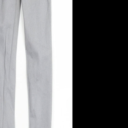 Miss Selfridge Womens Grey  Cotton Skinny Jeans Size 8 L29 in Regular Button