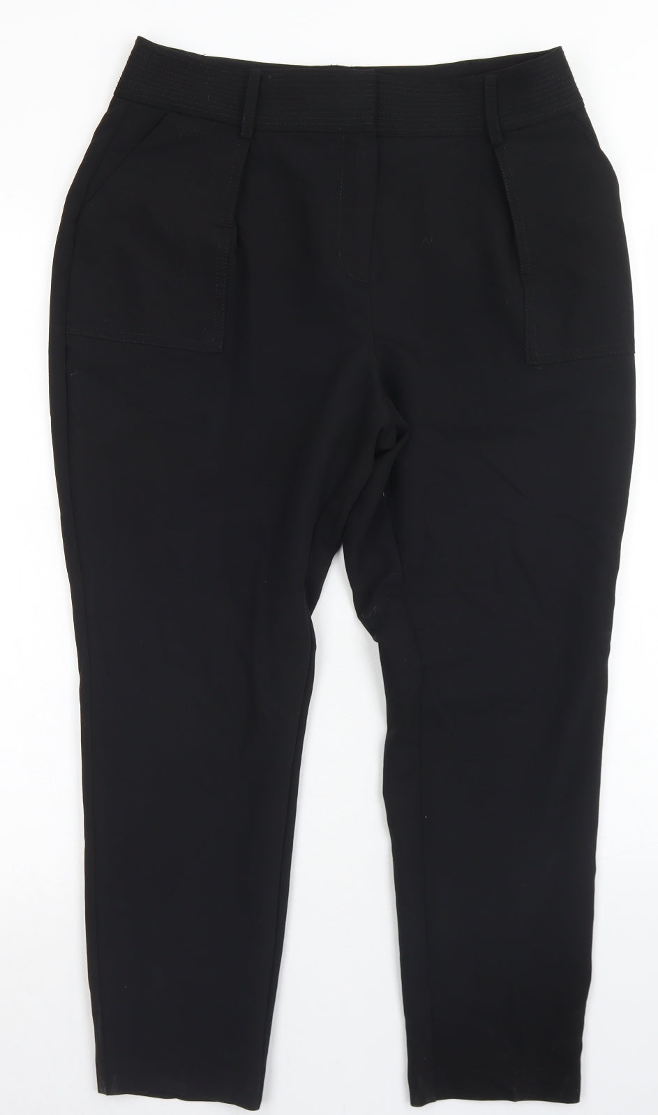 Womens UK Size 12 NEXT Regular Fit Dress Pants Black Trousers