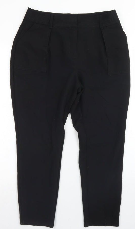 Womens UK Size 12 NEXT Regular Fit Dress Pants Black Trousers
