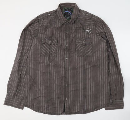 Mens UK Size XL NEXT Brown  Button-Up Long Sleeve Casual Shirt