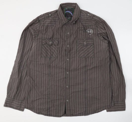 Mens UK Size XL NEXT Brown  Button-Up Long Sleeve Casual Shirt