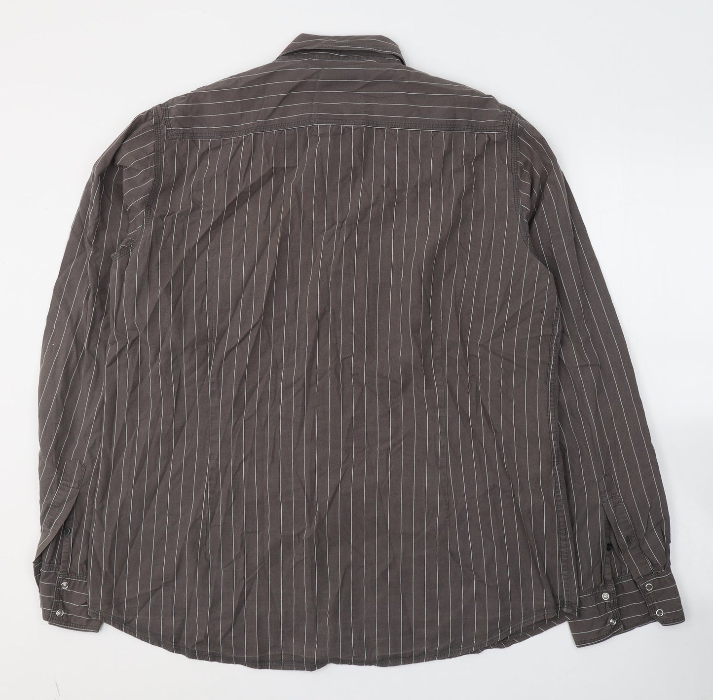 Mens UK Size XL NEXT Brown  Button-Up Long Sleeve Casual Shirt