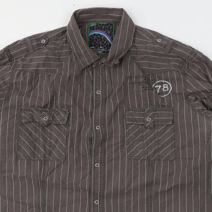Mens UK Size XL NEXT Brown  Button-Up Long Sleeve Casual Shirt