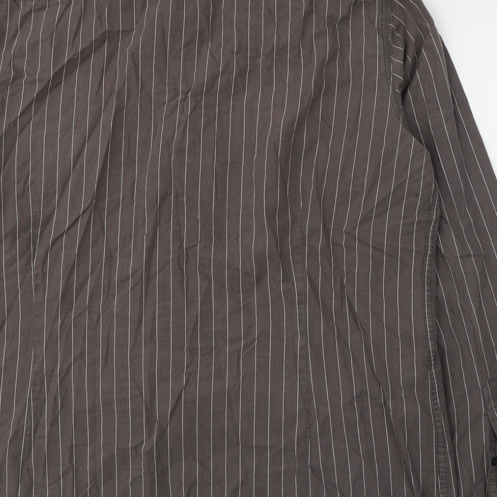 Mens UK Size XL NEXT Brown  Button-Up Long Sleeve Casual Shirt