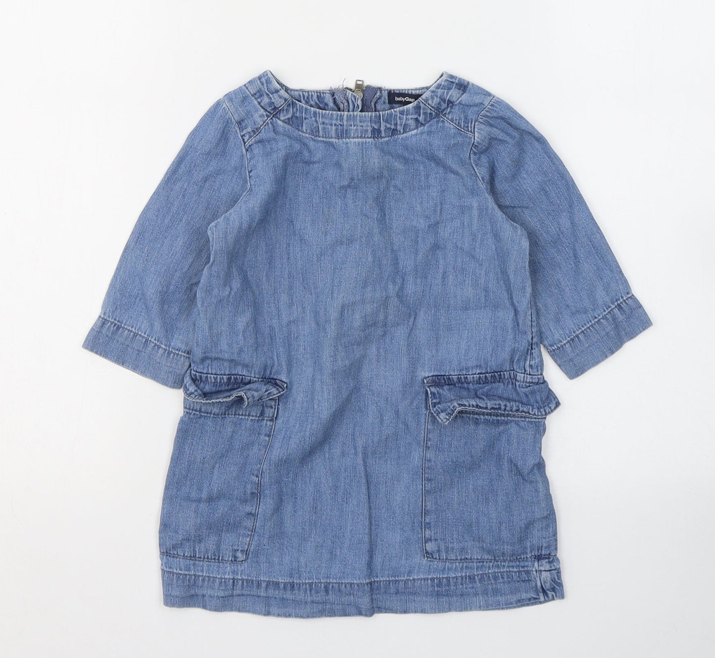 Gap Girls Blue  Cotton A-Line  Size 2 Years  Round Neck Zip