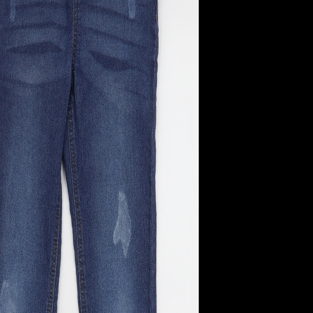 Denim & Co. Girls Blue  Cotton Jegging Jeans Size 9-10 Years  Slim Pullover