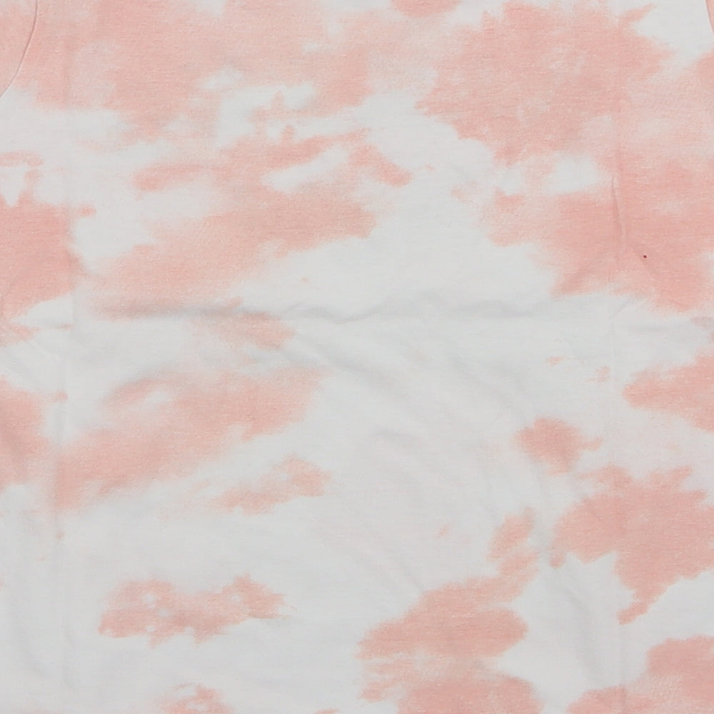 Primark Girls Pink  100% Cotton Jersey T-Shirt Size 10-11 Years Round Neck Pullover - Tie dye