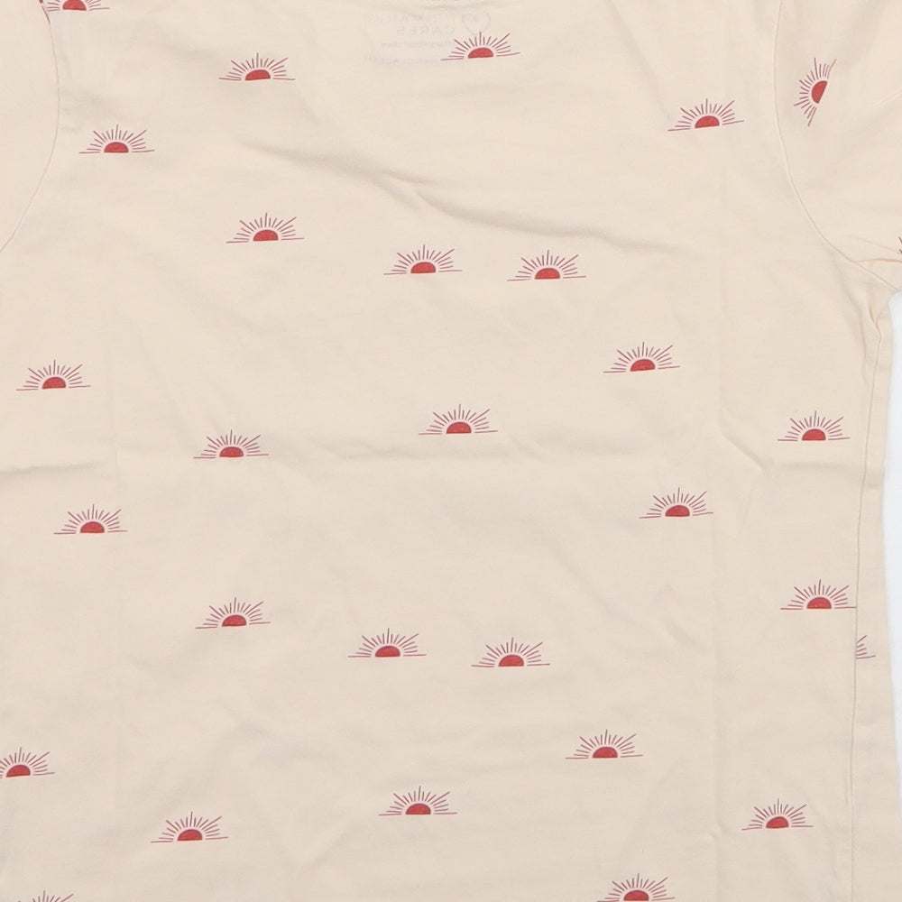 Primark Girls Beige  100% Cotton Jersey T-Shirt Size 10-11 Years Round Neck Pullover - Sunshine state of mind