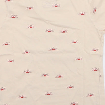 Primark Girls Beige  100% Cotton Jersey T-Shirt Size 10-11 Years Round Neck Pullover - Sunshine state of mind