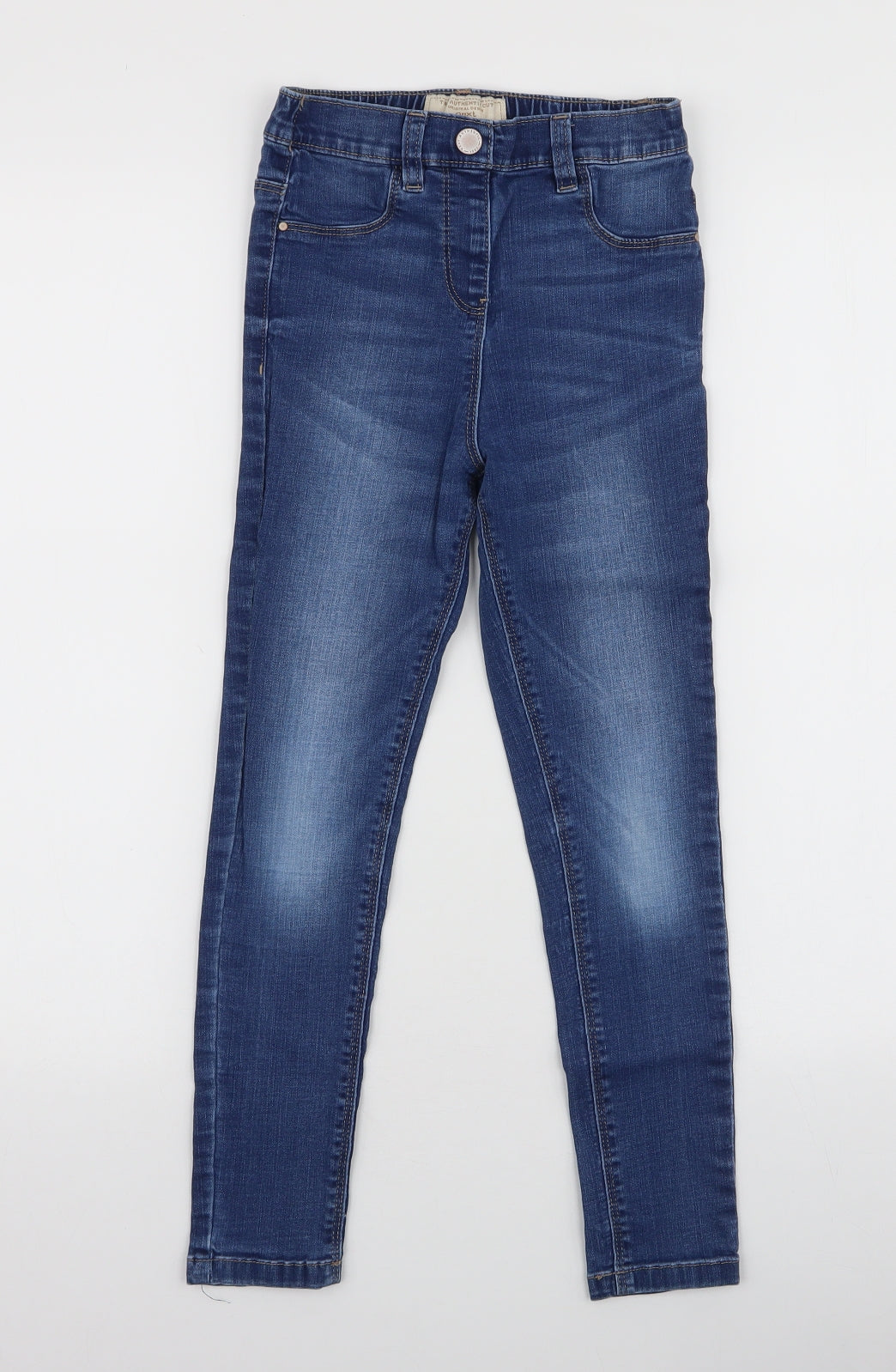 NEXT Girls Blue  Cotton Skinny Jeans Size 9 Months  Slim Pullover