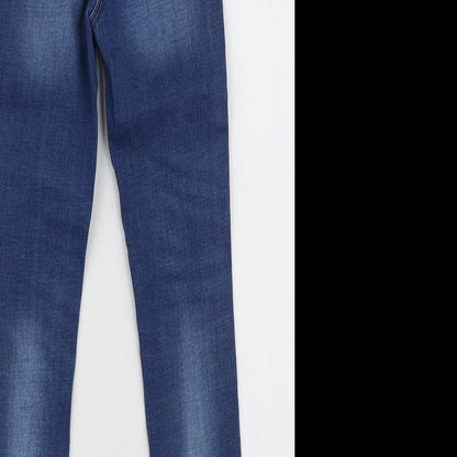 NEXT Girls Blue  Cotton Skinny Jeans Size 9 Months  Slim Pullover
