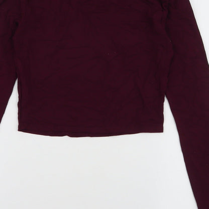 FOREVER 21 Womens Purple   Cropped T-Shirt Size S Round Neck