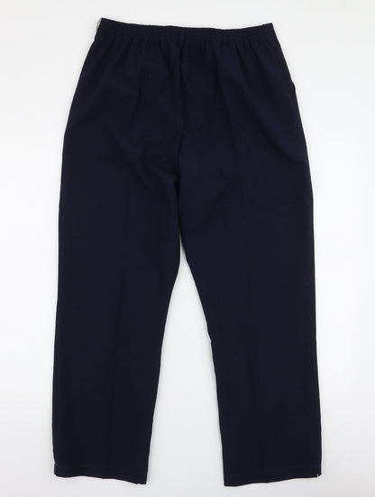 Duvir Womens Blue  Polyester Trousers  Size 18 L27 in Regular