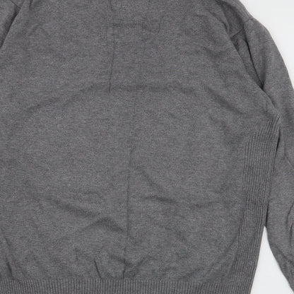 Matalan Mens Grey Collared  Cotton Pullover Jumper Size M