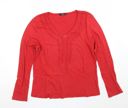 Bonmarché Womens Red  100% Cotton Pullover Sweatshirt Size M