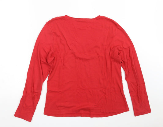 Bonmarché Womens Red  100% Cotton Pullover Sweatshirt Size M