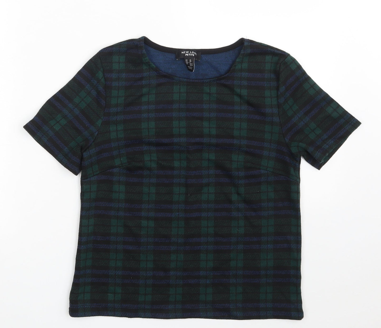 Womens UK Size 10 New Look Green Cropped T-Shirt