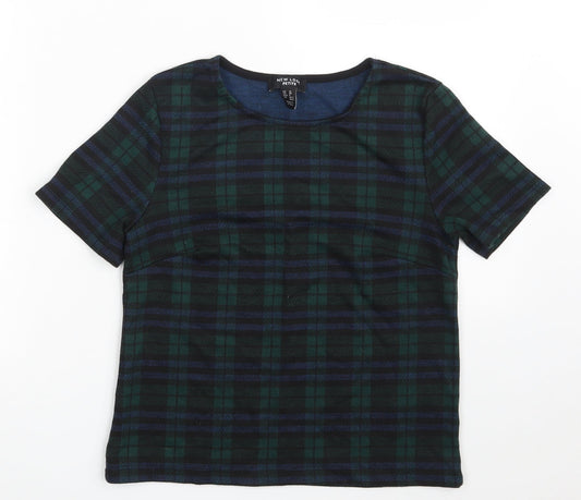 Womens UK Size 10 New Look Green Cropped T-Shirt