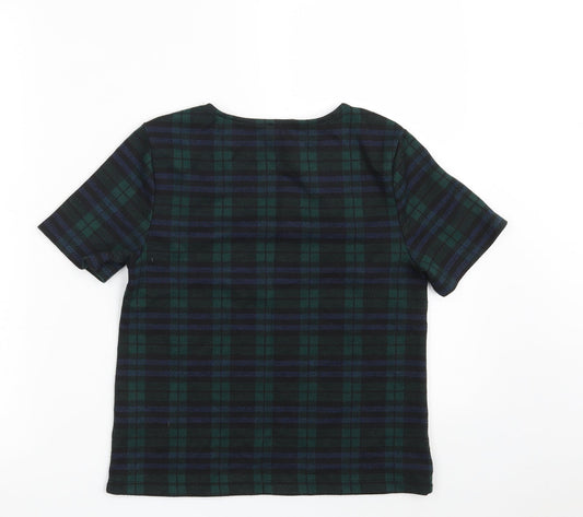 Womens UK Size 10 New Look Green Cropped T-Shirt