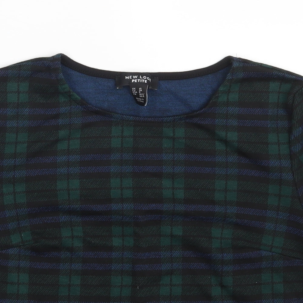 Womens UK Size 10 New Look Green Cropped T-Shirt
