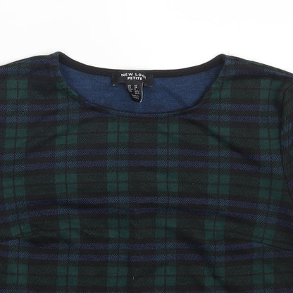Womens UK Size 10 New Look Green Cropped T-Shirt