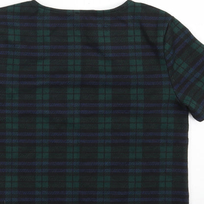 Womens UK Size 10 New Look Green Cropped T-Shirt