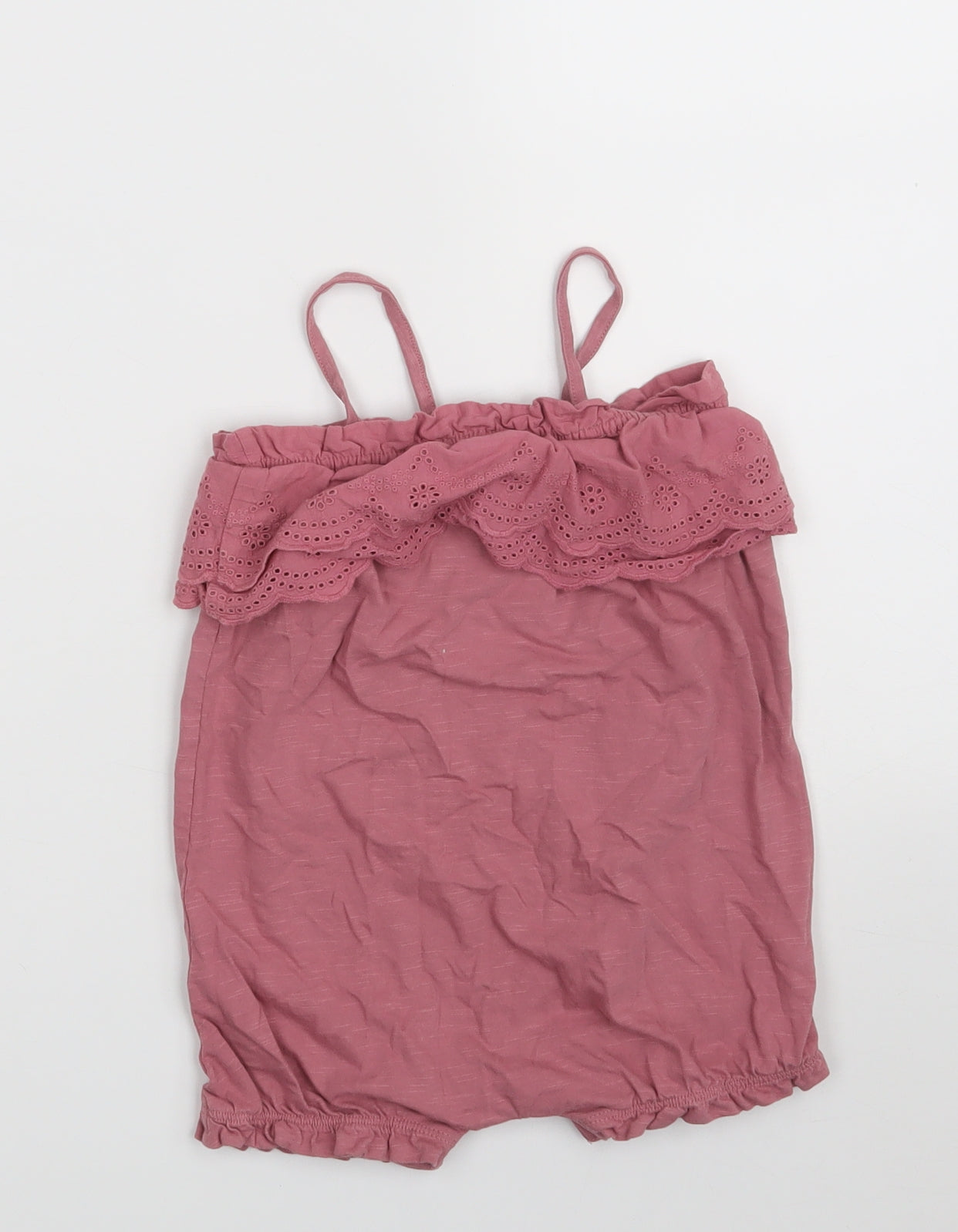 George Girls Pink  100% Cotton T-Shirt Dress  Size 12-18 Months  Off the Shoulder Snap