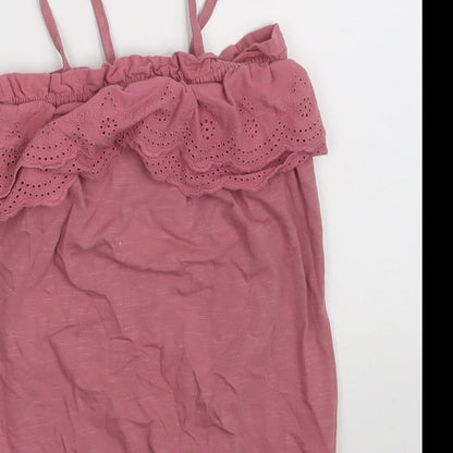 George Girls Pink  100% Cotton T-Shirt Dress  Size 12-18 Months  Off the Shoulder Snap
