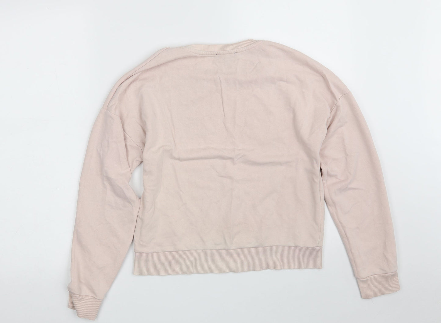 New Look Womens Pink  Cotton Pullover Sweatshirt Size 8   - SAYOUI