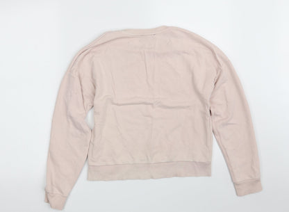 New Look Womens Pink  Cotton Pullover Sweatshirt Size 8   - SAYOUI