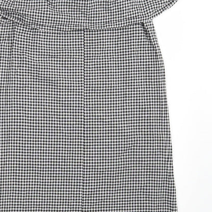 Blue Inc Womens Black Check 100% Cotton A-Line  Size 8  Off the Shoulder