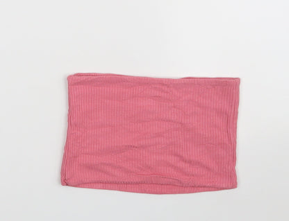 Womens UK Size 4 Topshop Pink Cropped T-Shirt