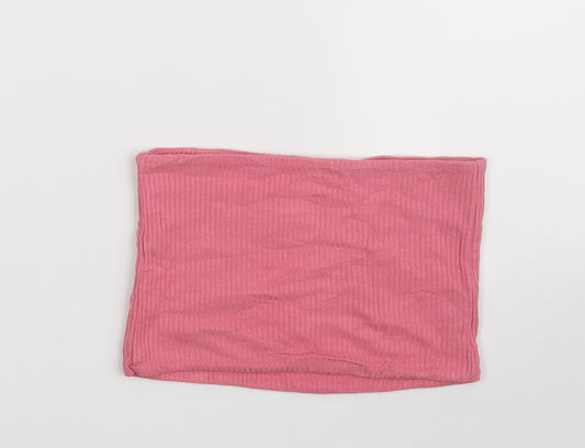 Womens UK Size 4 Topshop Pink Cropped T-Shirt