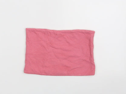 Womens UK Size 4 Topshop Pink Cropped T-Shirt