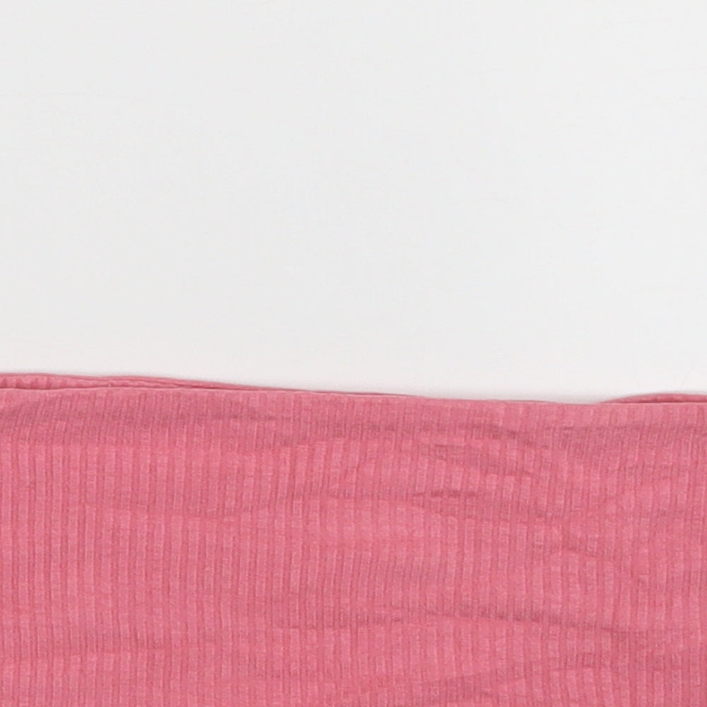 Womens UK Size 4 Topshop Pink Cropped T-Shirt
