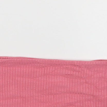 Womens UK Size 4 Topshop Pink Cropped T-Shirt