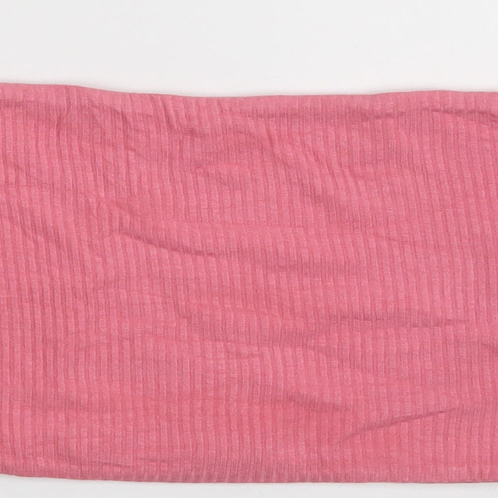 Womens UK Size 4 Topshop Pink Cropped T-Shirt