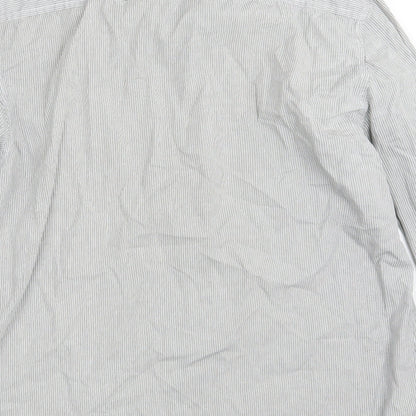 Mens UK Size L Peacocks White  Button-Up Long Sleeve Casual Shirt