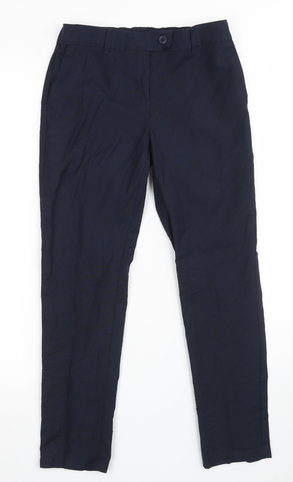 Marks and Spencer Girls Blue  Polyester Dress Pants Trousers Size 9-10 Years  Regular Zip