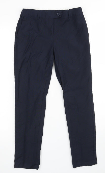 Marks and Spencer Girls Blue  Polyester Dress Pants Trousers Size 9-10 Years  Regular Zip