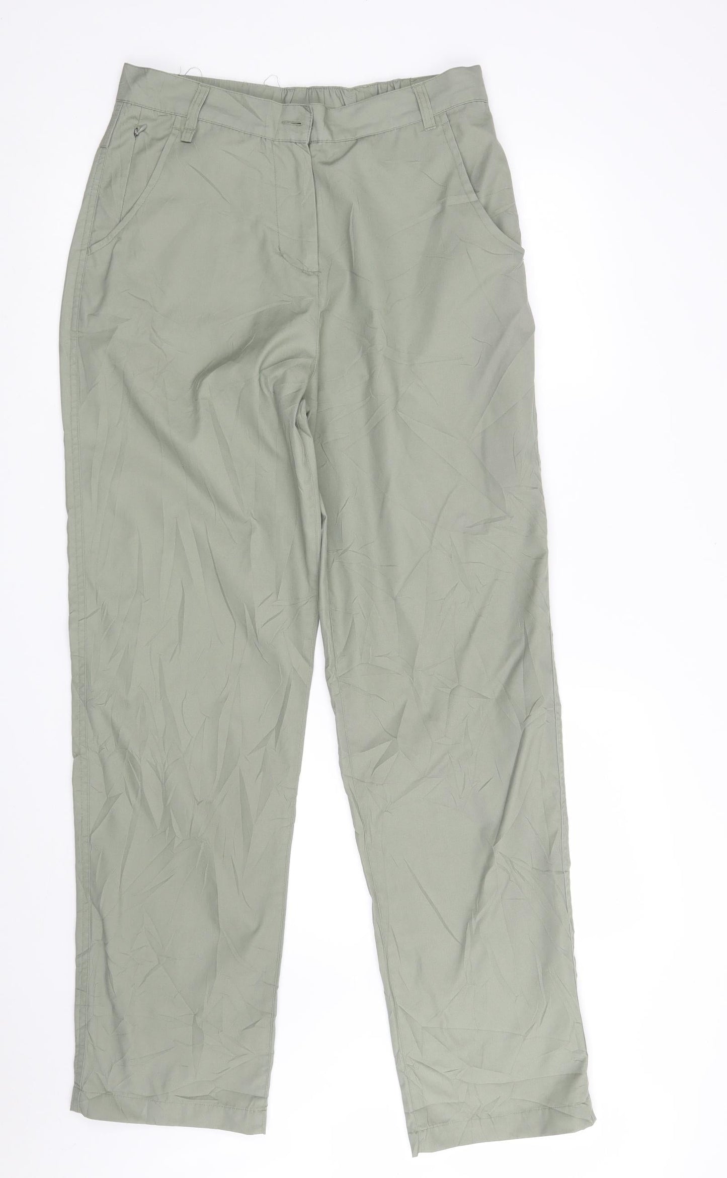 Hawkshead Womens Green  Polyester Trousers  Size 12 L31 in Regular Zip
