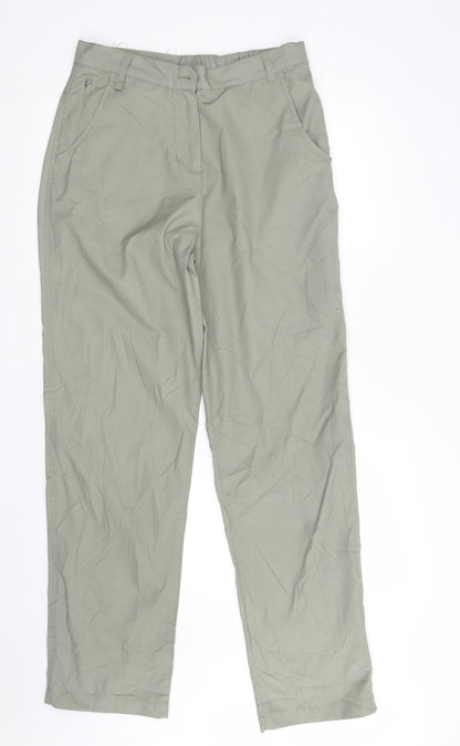 Hawkshead Womens Green  Polyester Trousers  Size 12 L31 in Regular Zip