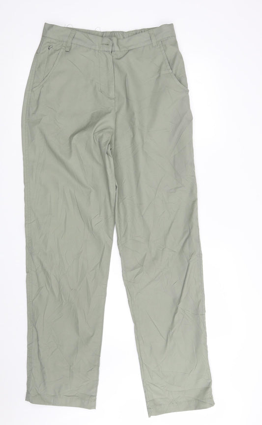 Hawkshead Womens Green  Polyester Trousers  Size 12 L31 in Regular Zip
