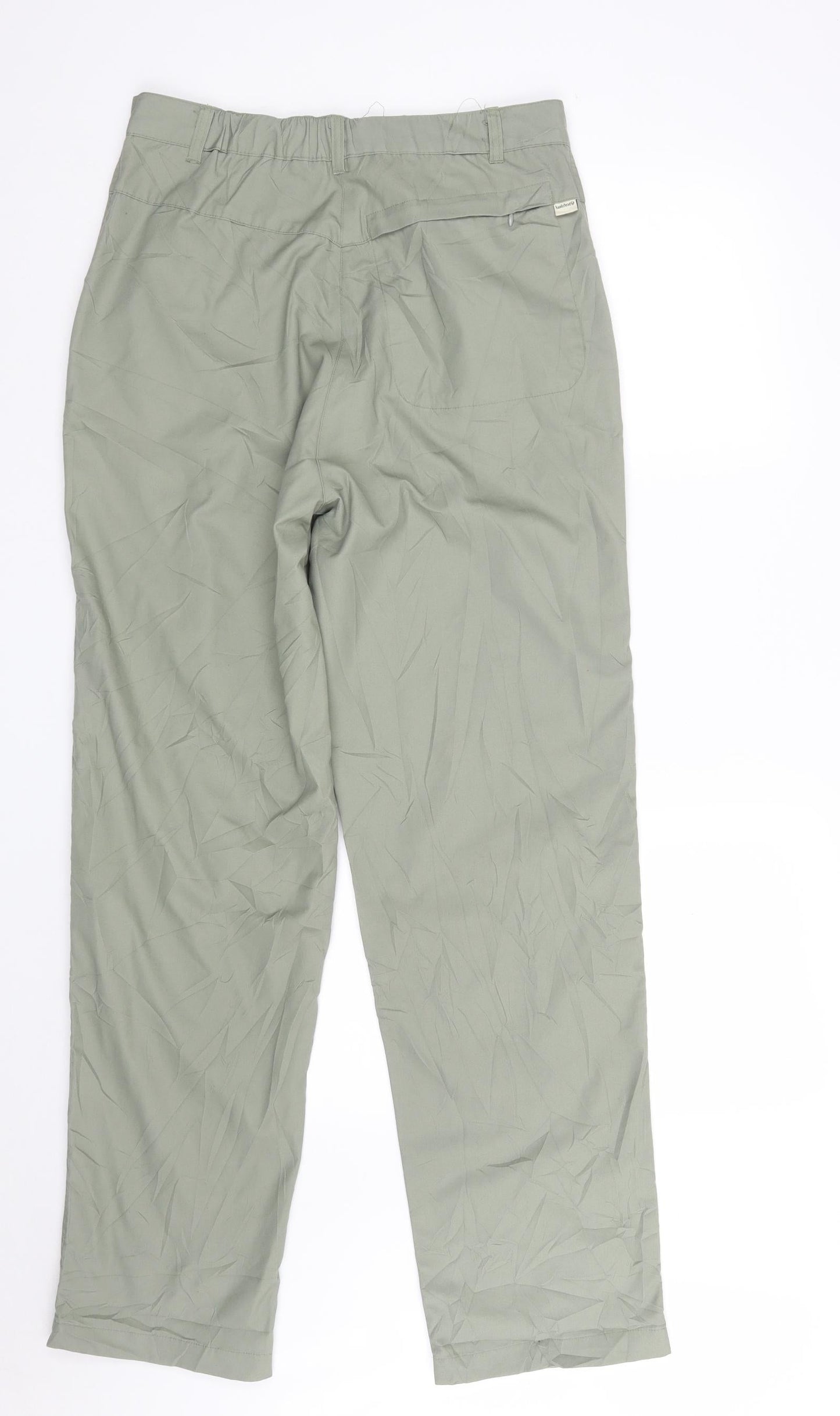 Hawkshead Womens Green  Polyester Trousers  Size 12 L31 in Regular Zip
