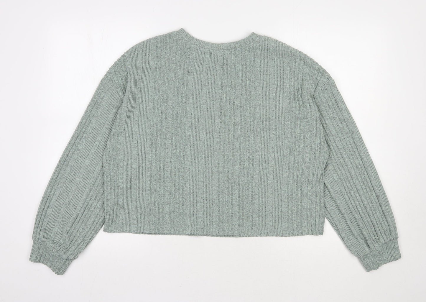 SheIn Womens Green Round Neck  Polyester Pullover Jumper Size L