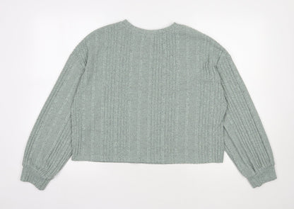 SheIn Womens Green Round Neck  Polyester Pullover Jumper Size L